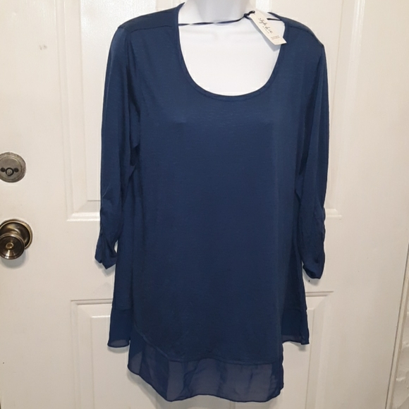 NWT*STYLE & CO*Plus Size Chiffon Hem 3/4 Top - Picture 8 of 12